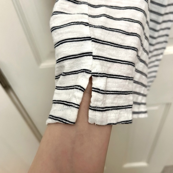 Anthro t.la Ruffled Mock Neck White & Black Striped Tank Top Size S - Picture 6 of 10